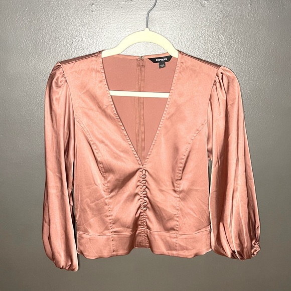 EXPRESS ROSE GOLD BLOUSE - Picture 2 of 9